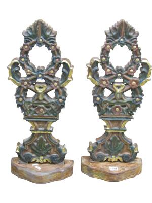 Pair of 18th/19th Century Indo-Portuguese Polychrome Altar Palms