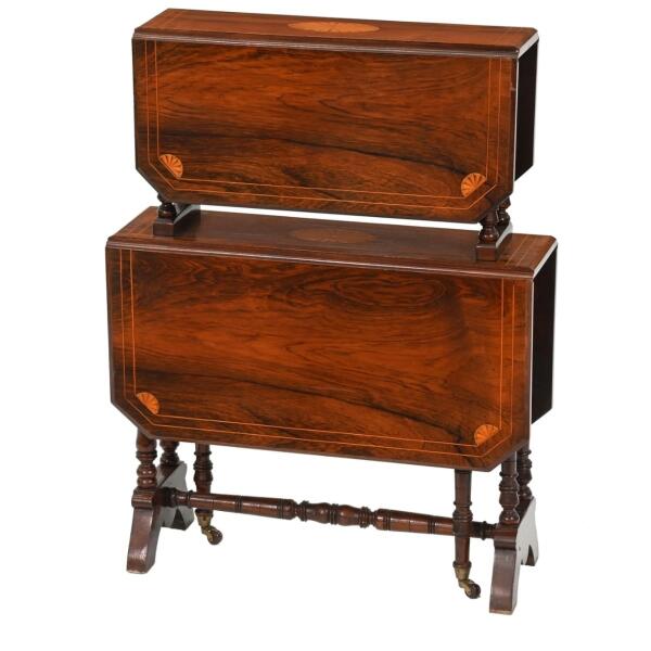 Regency Style Mahogany Two-Tier Canterbury Magazine Stand (19th Century Inspired)