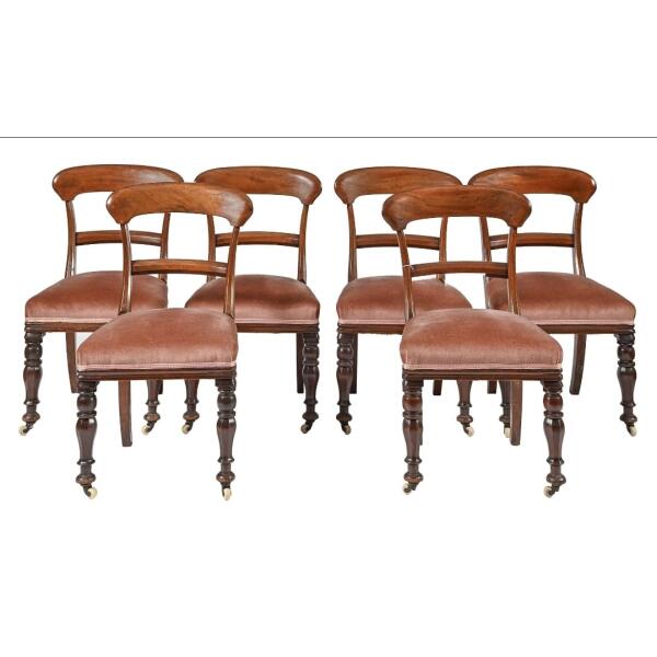 Antique c.1825 Fine Quality Set of 6 Mahogany Dining Chairs – 19th Century