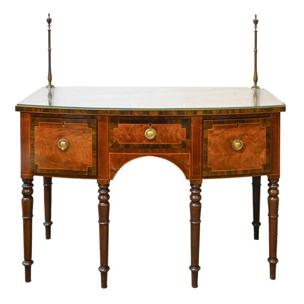 George IV Bow Fronted Mahogany Sideboard, Circa 1820