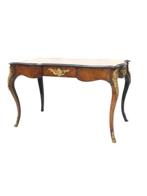 WhatsApp Image 2026-03-11 at 2.56.57 PM (9) 19th Century Continental Walnut and Ebonised Bureau Plat