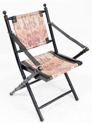 Campaign Folding Armchair with Canvas Seat