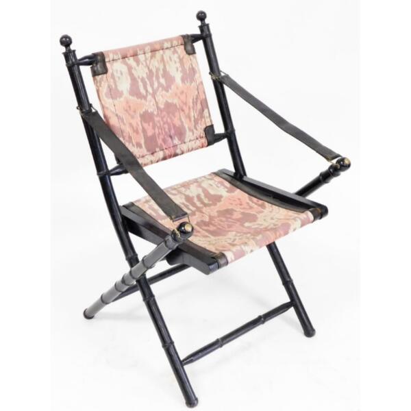 Campaign Folding Armchair with Canvas Seat