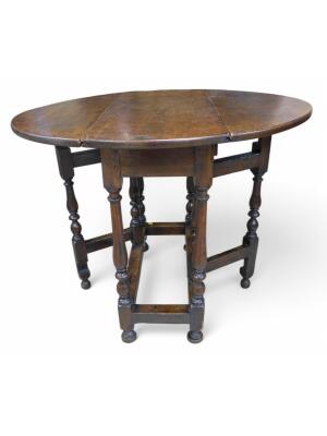 Small Oval Oak Drop Leaf Table