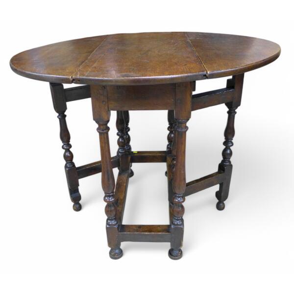 Small Oval Oak Drop Leaf Table