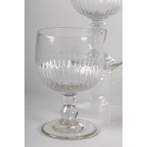 Set Of Six Large 19th Century Wine Glasses