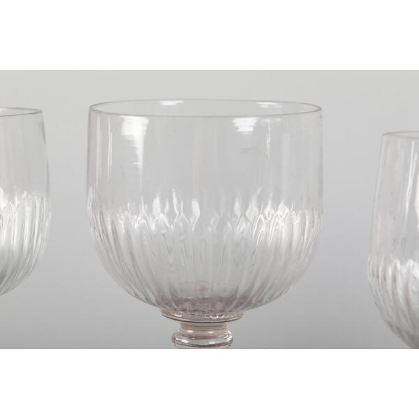 Set Of Six Large 19th Century Wine Glasses