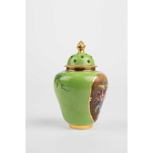 Derby Porcelain Pot Pourri Vase Painted By William "Quaker" Pegg